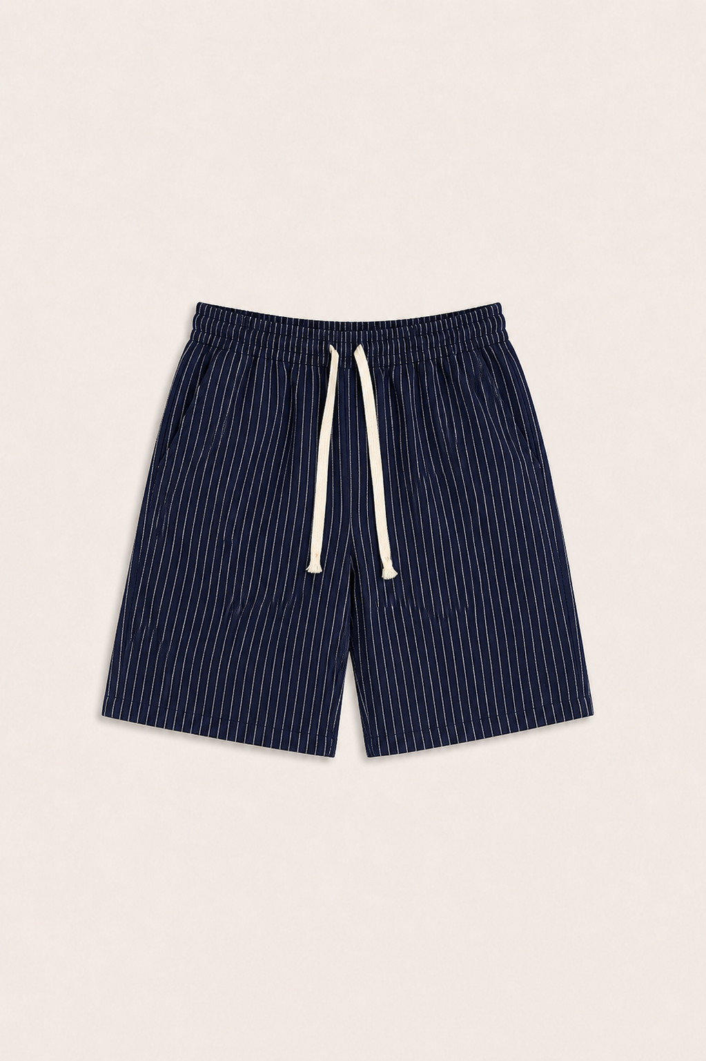 Vilero Cotton Striped Short Navy