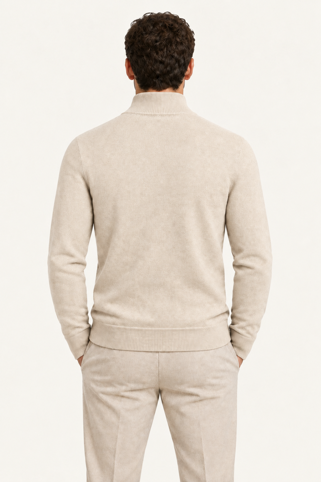 Sivaro Cashmere Reversible Zip Knit Beige & Grey