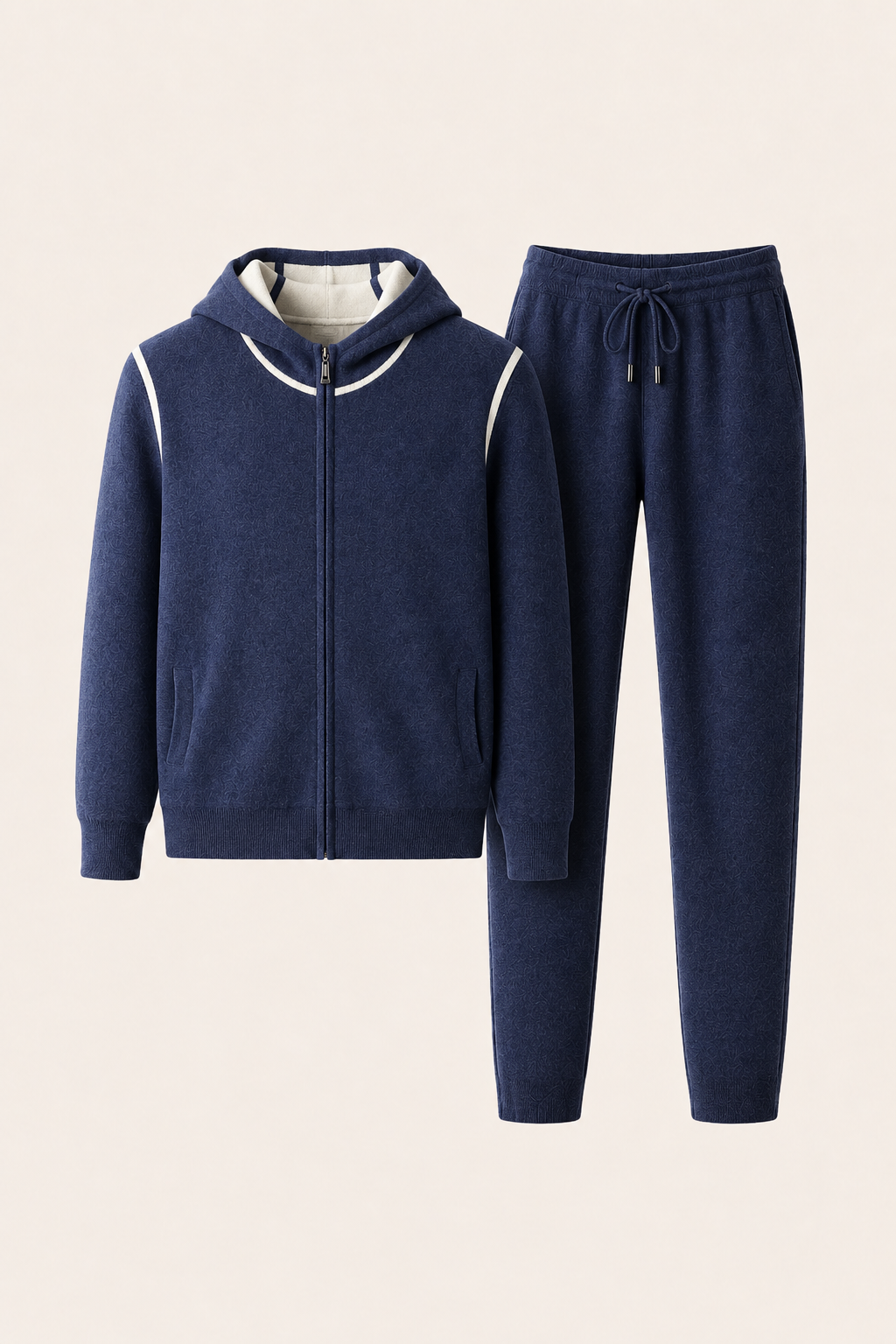 Ladore Cashmere Hooded Set Navy