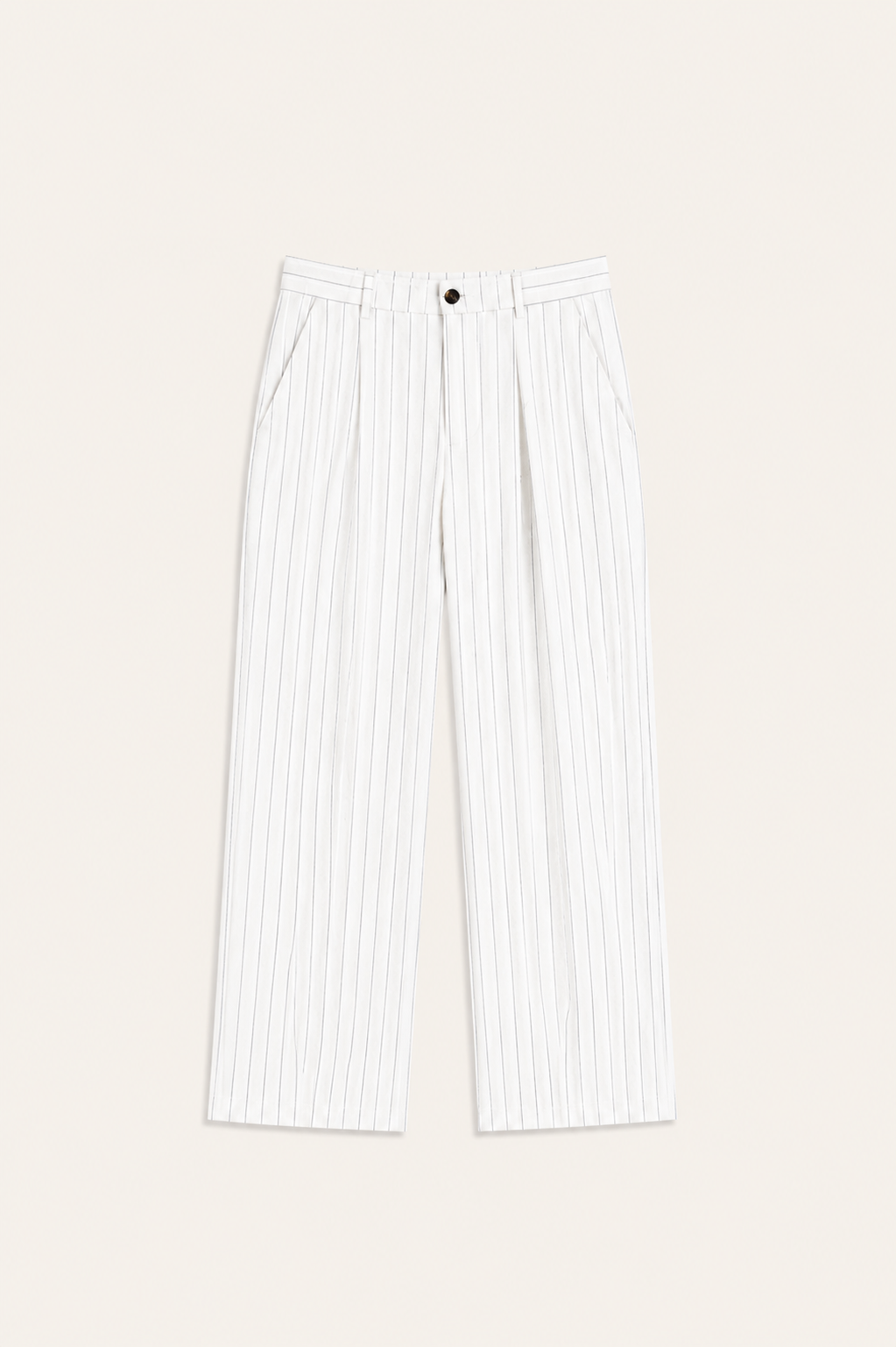 Borelo Linen Striped Trousers White