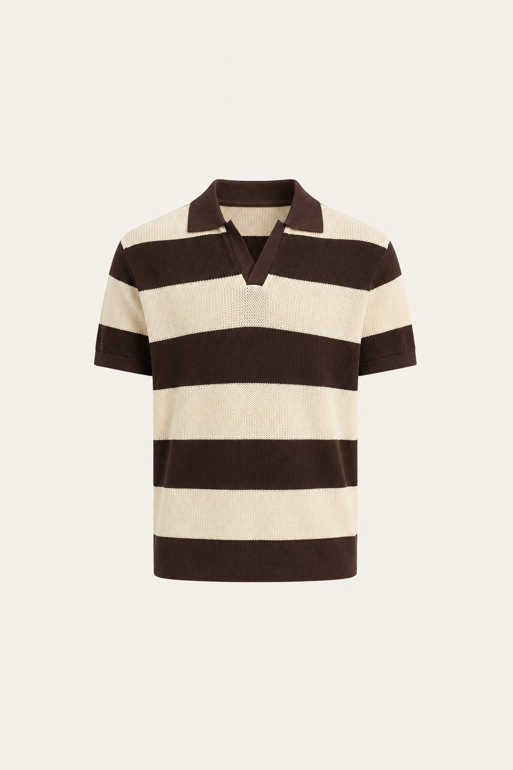 Nelari Ribbed Cotton Polo Brown