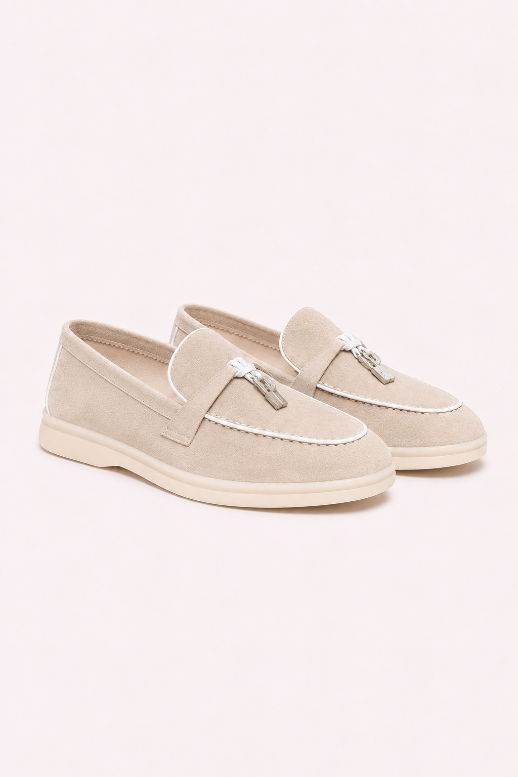 Amari Buckled Loafers Beige