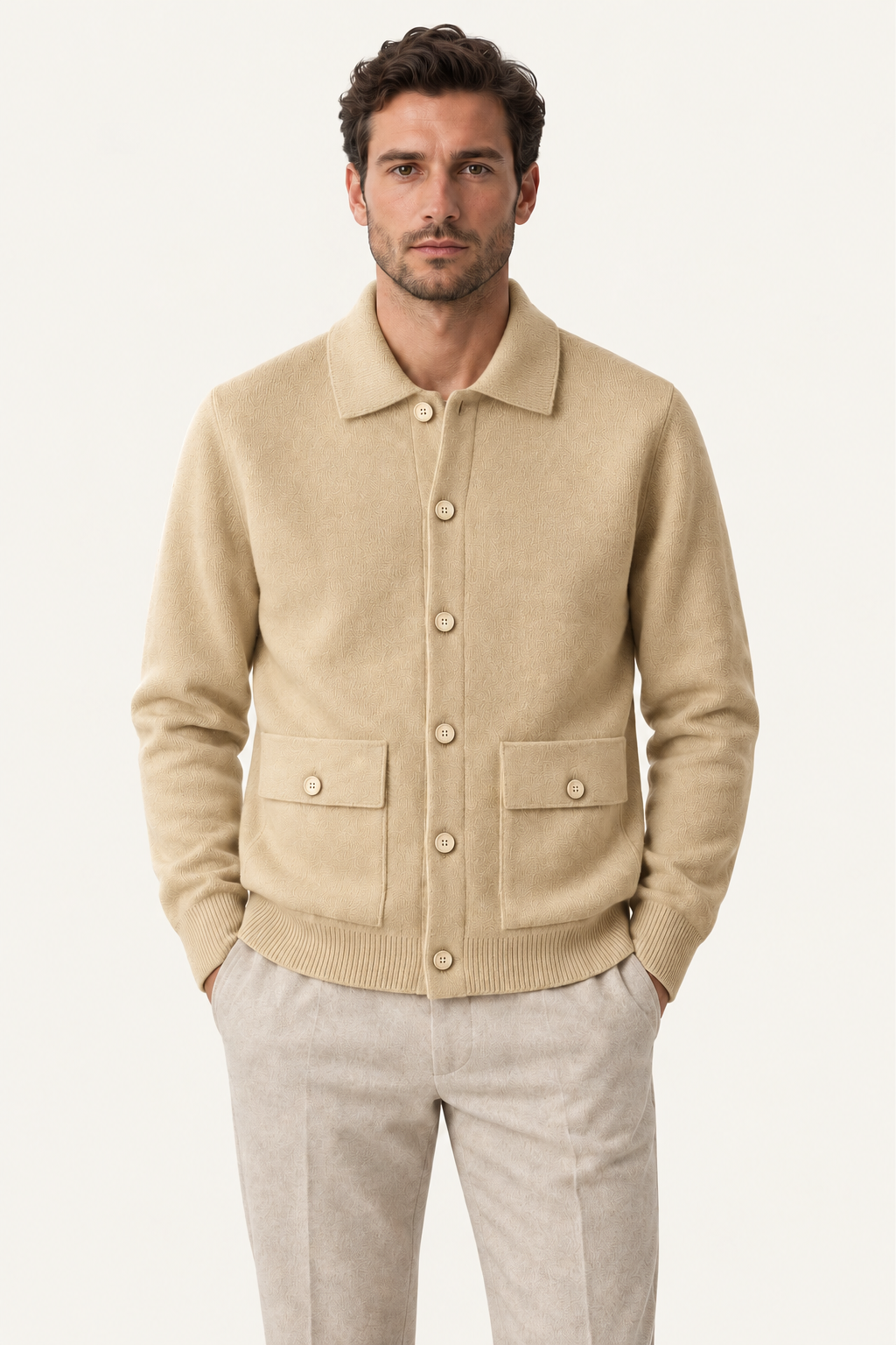 Silavo Wool Cardigan Camel