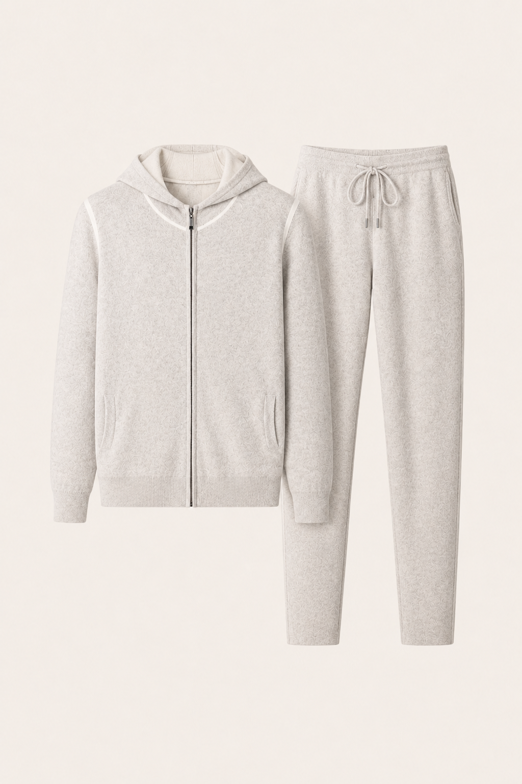 Ladore Cashmere Hooded Set Grey