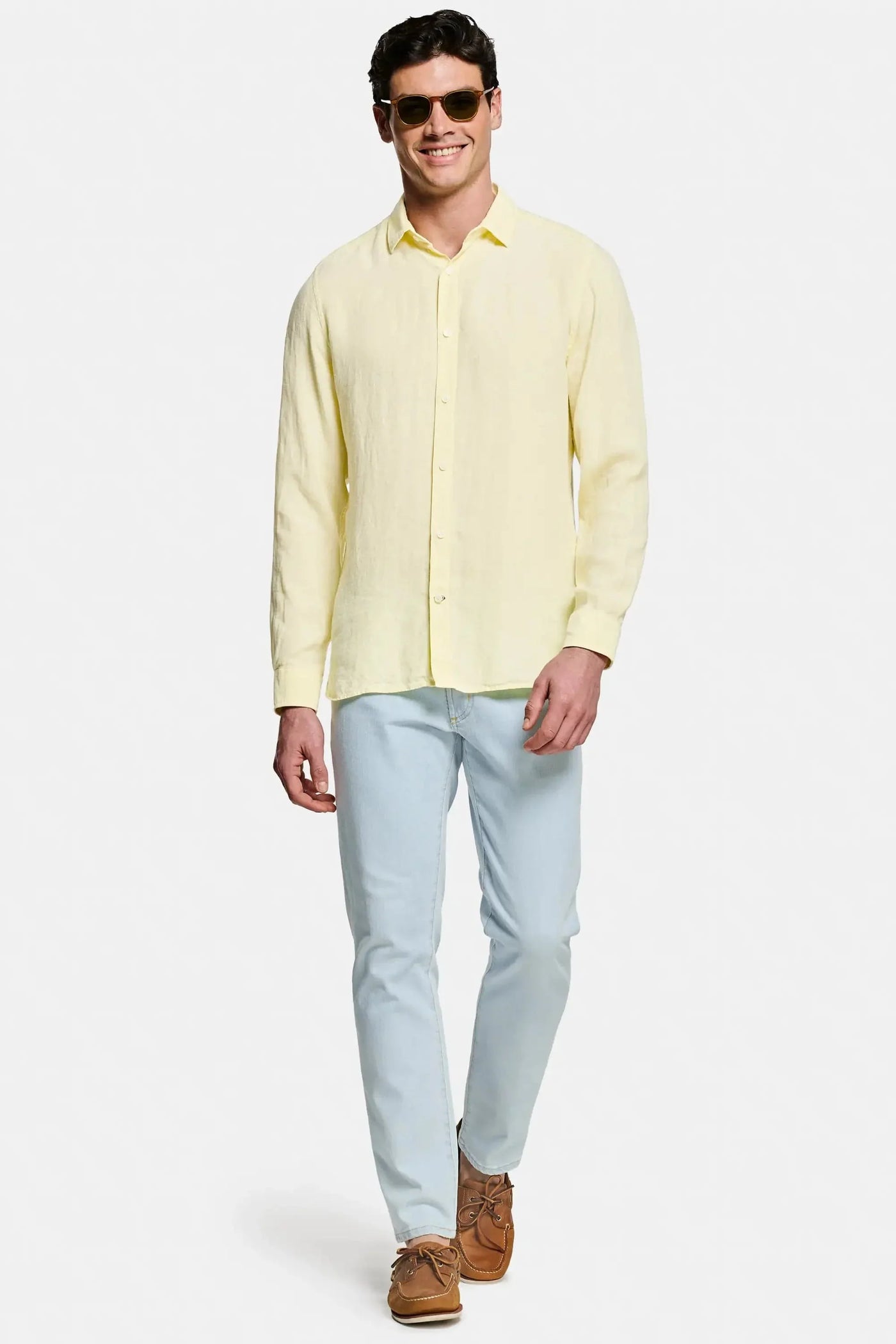 Ladore - Chemise en lin jaune clair