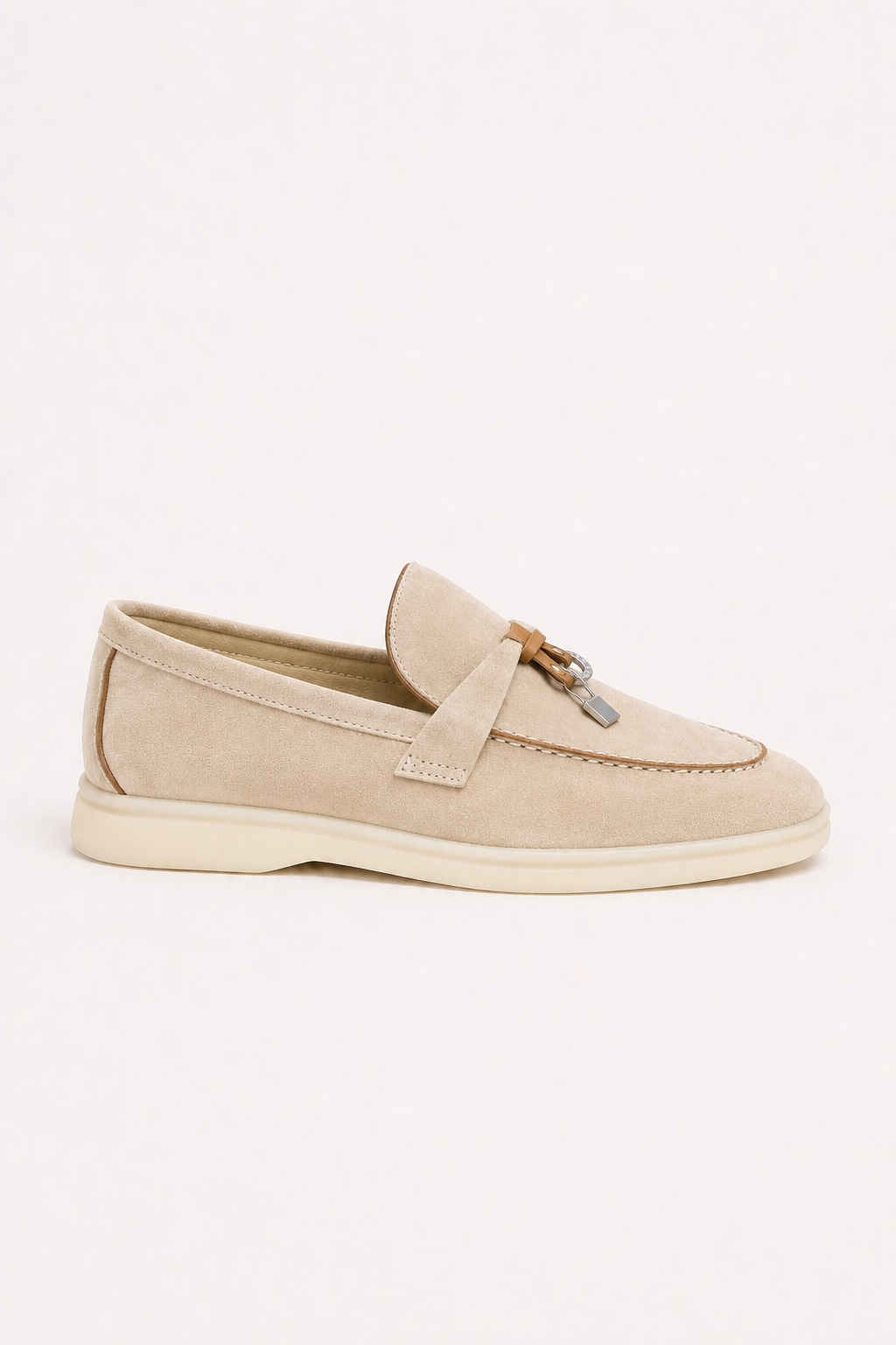 Rovain Buckled Loafers Champagne Beige