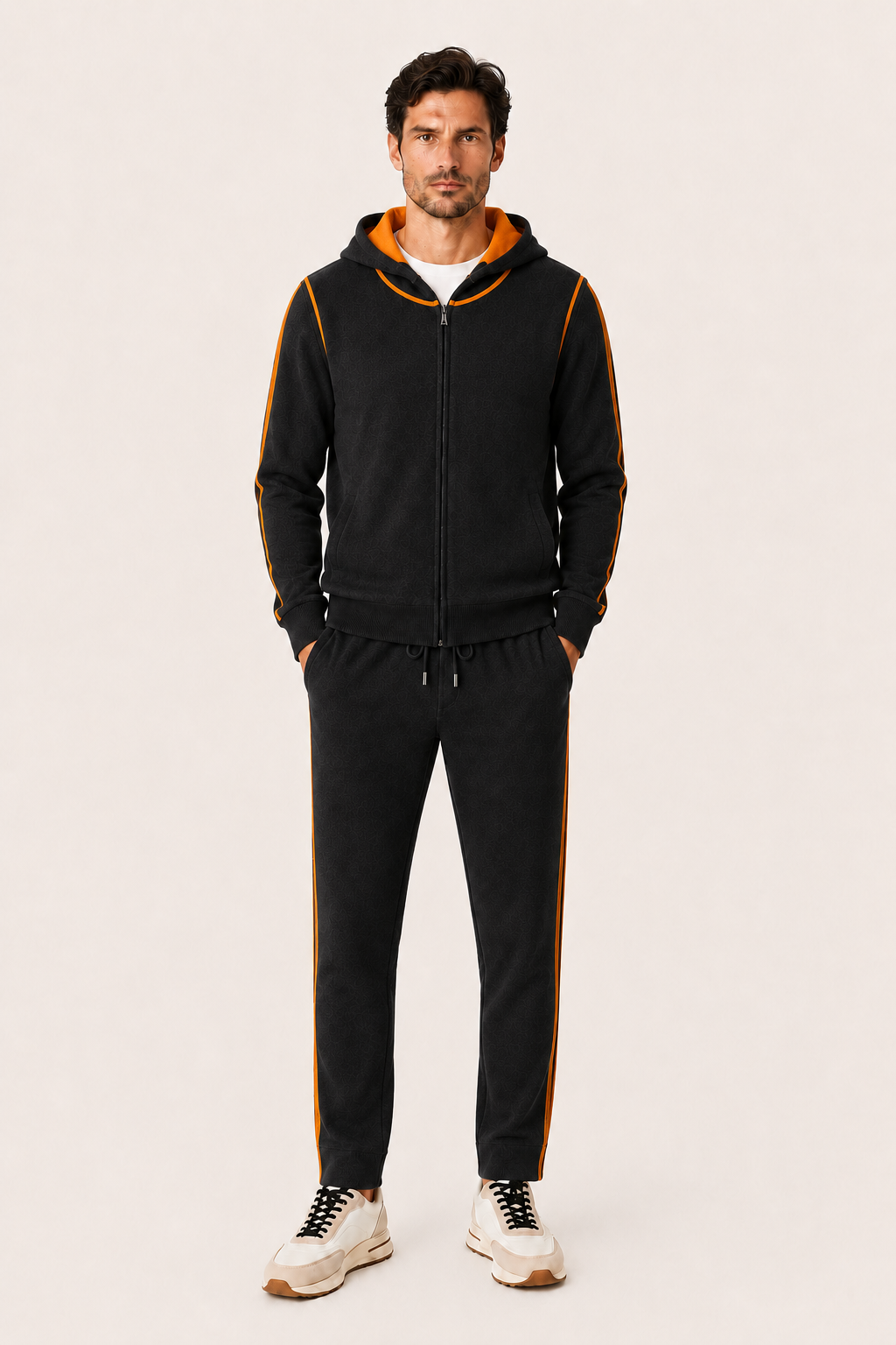 Ladore Cashmere hooded Set Black