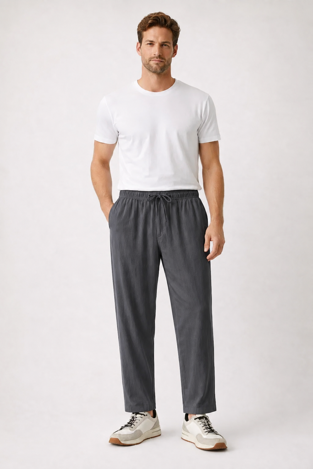 Avaron Linen Pantalon Dark Grey