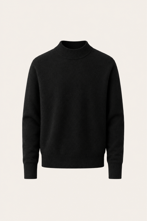 Aurelio Cashmere Mock Neck Black