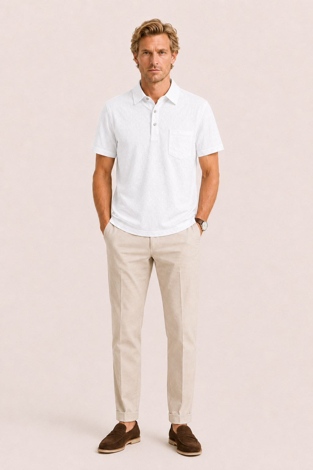 Linano Linen Polo White