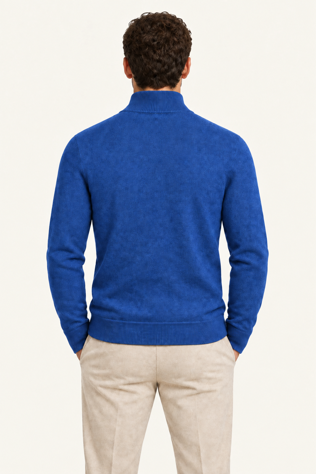 Sivaro Cashmere Reversible Zip Knit Blue & Grey