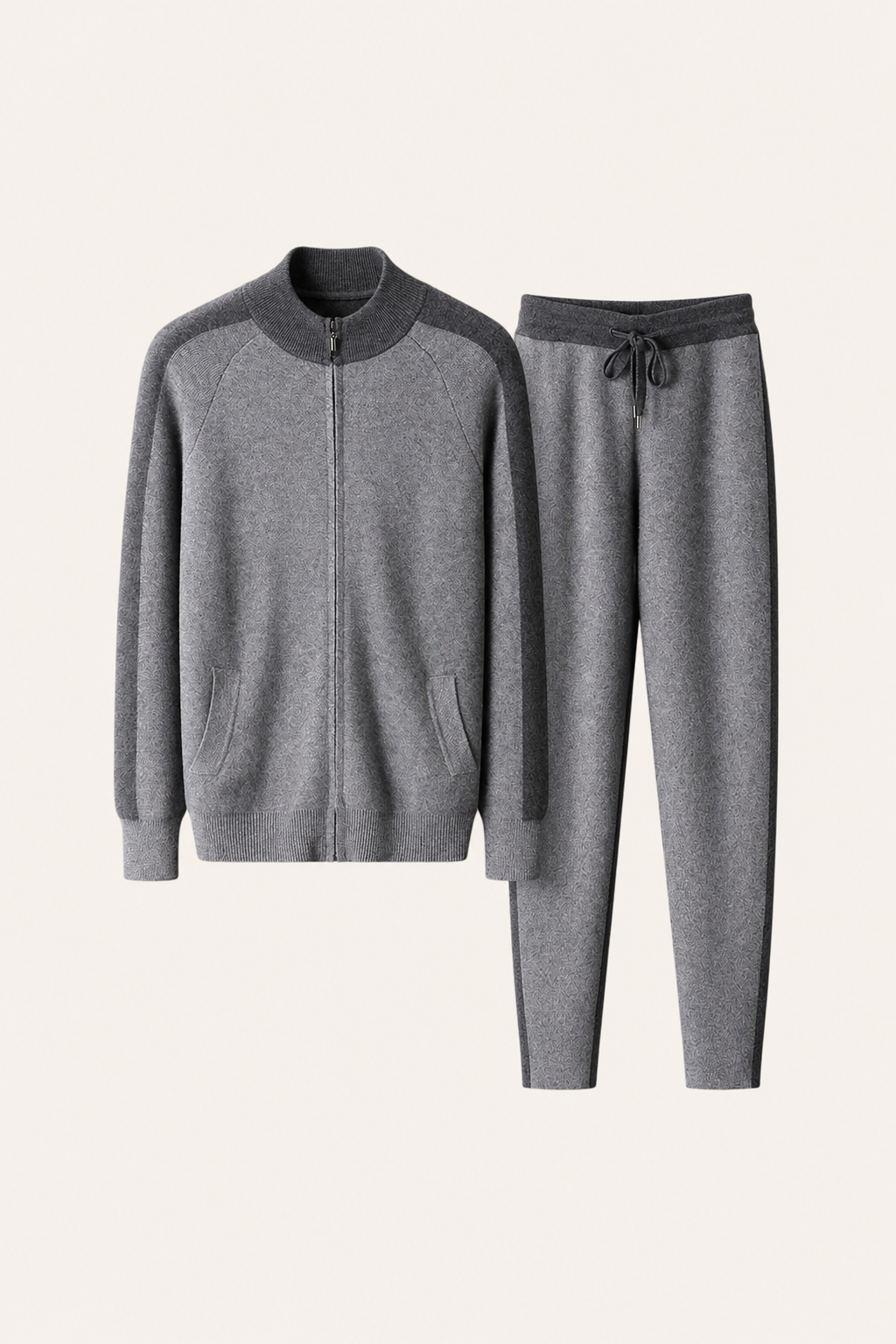 Ladore Cashmere Zip Set Grey / Dark Grey
