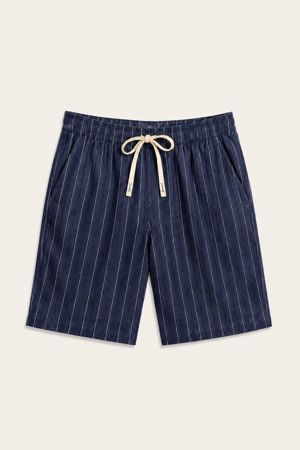 Nerivo Linen Striped Short Navy
