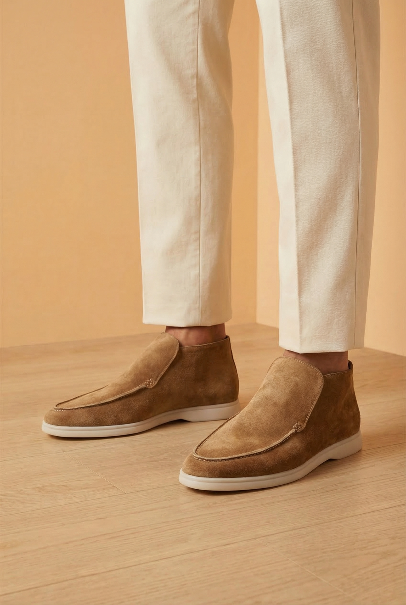 Beige High Top Loafer