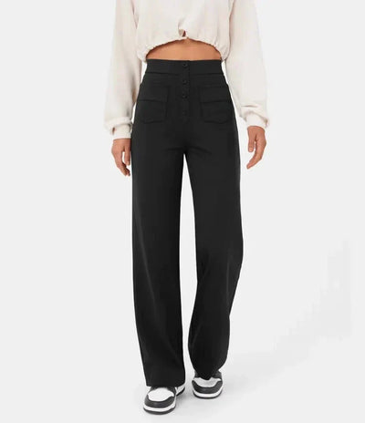 Pantalon taille haute élastique - Confort & style féminin