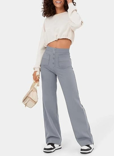 Pantalon taille haute élastique - Confort & style féminin
