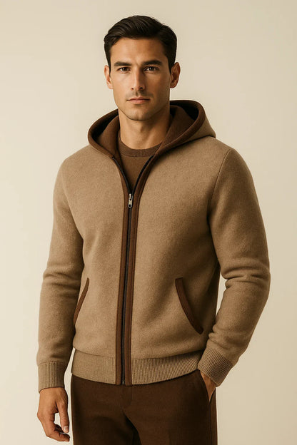 Ravalo Hooded Cardigan Brown