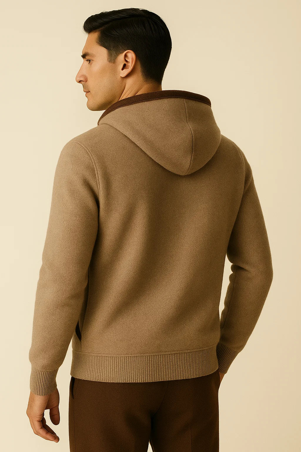 Ravalo Hooded Cardigan Brown