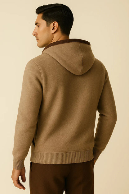 Ravalo Hooded Cardigan Brown