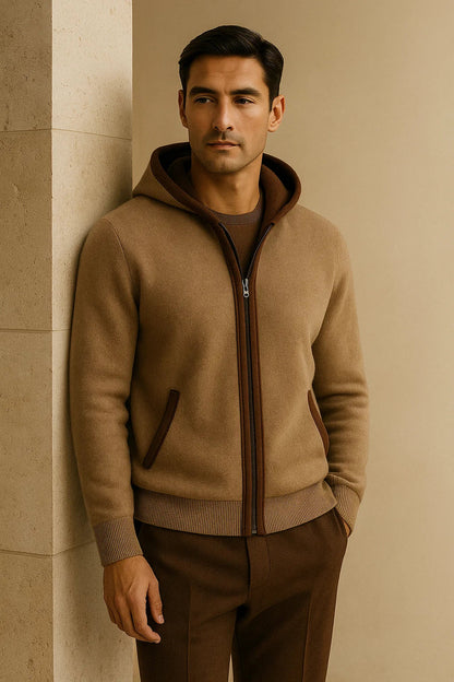 Ravalo Hooded Cardigan Brown