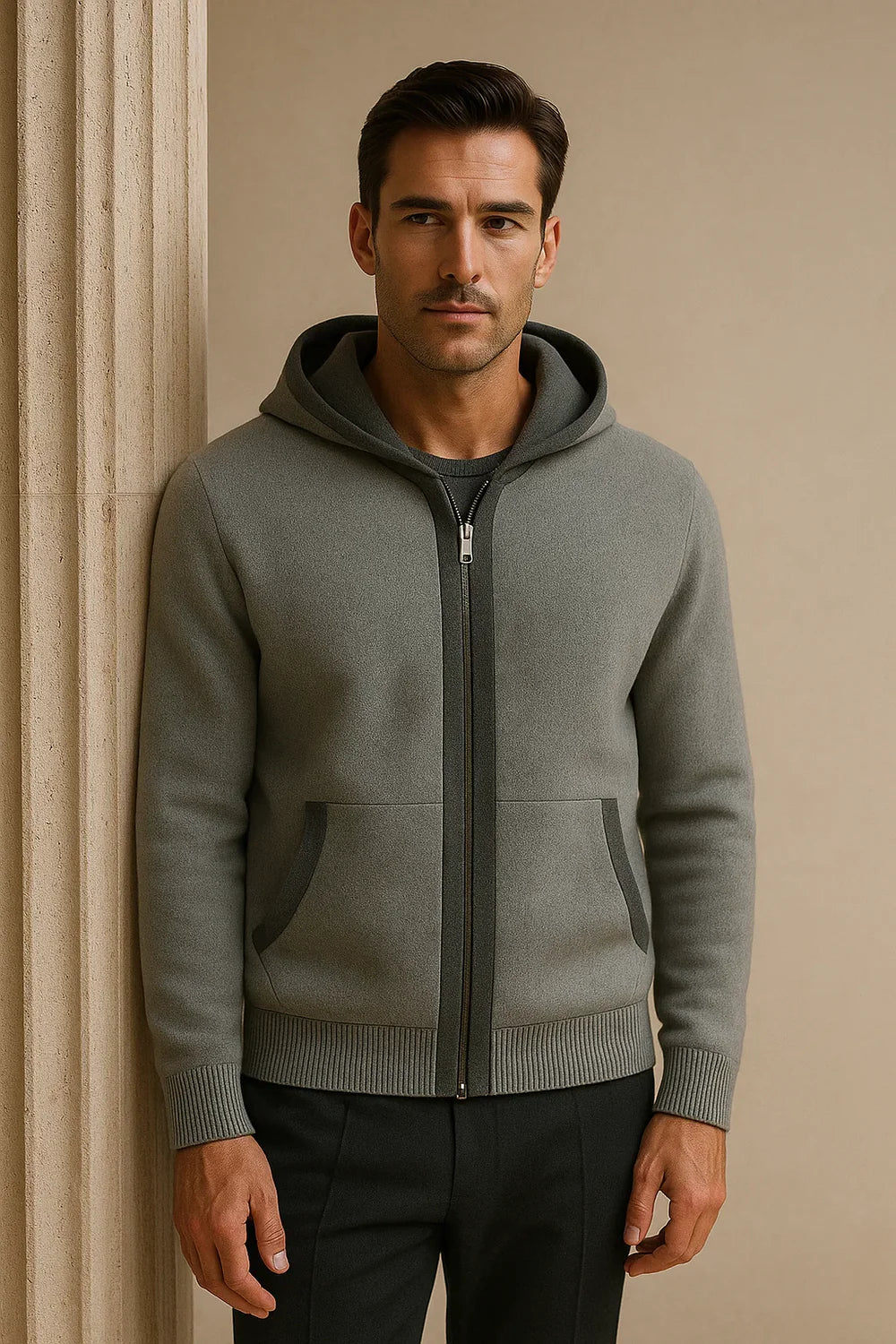 Ravalo Hooded Cardigan Grey