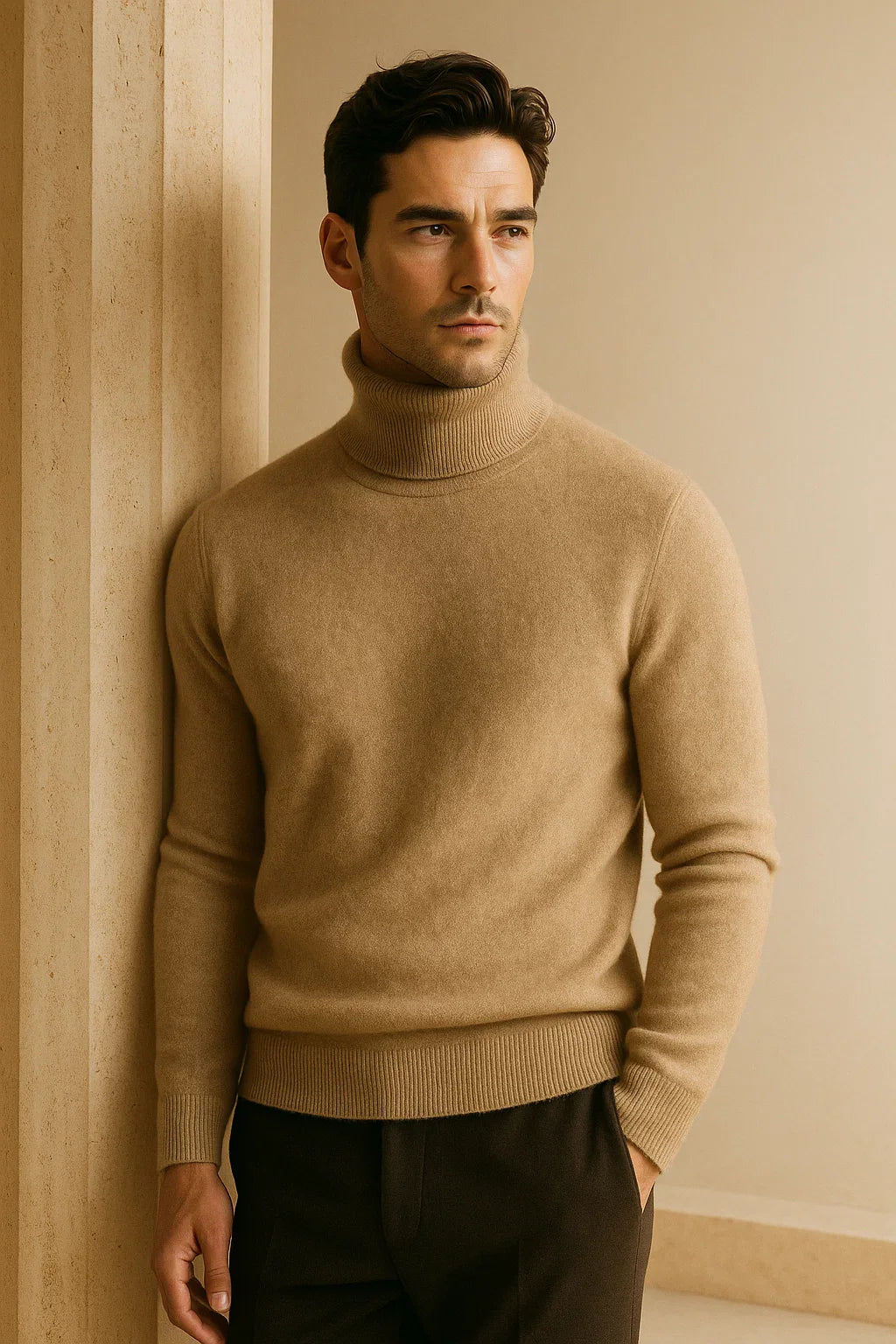 Paravi Cashmere Turtleneck Dark Beige
