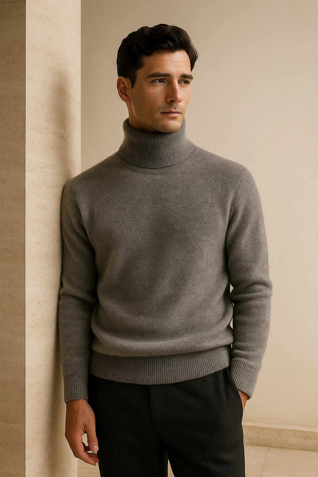 Paravi Cashmere Turtleneck Grey