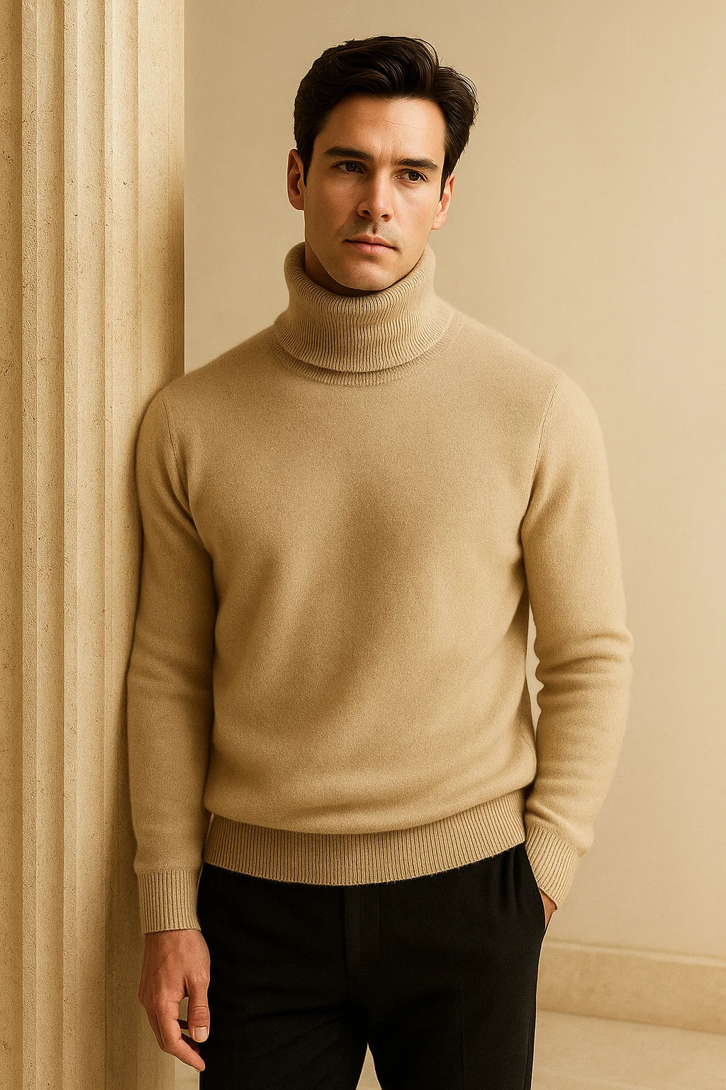 Paravi Cashmere Turtleneck Beige