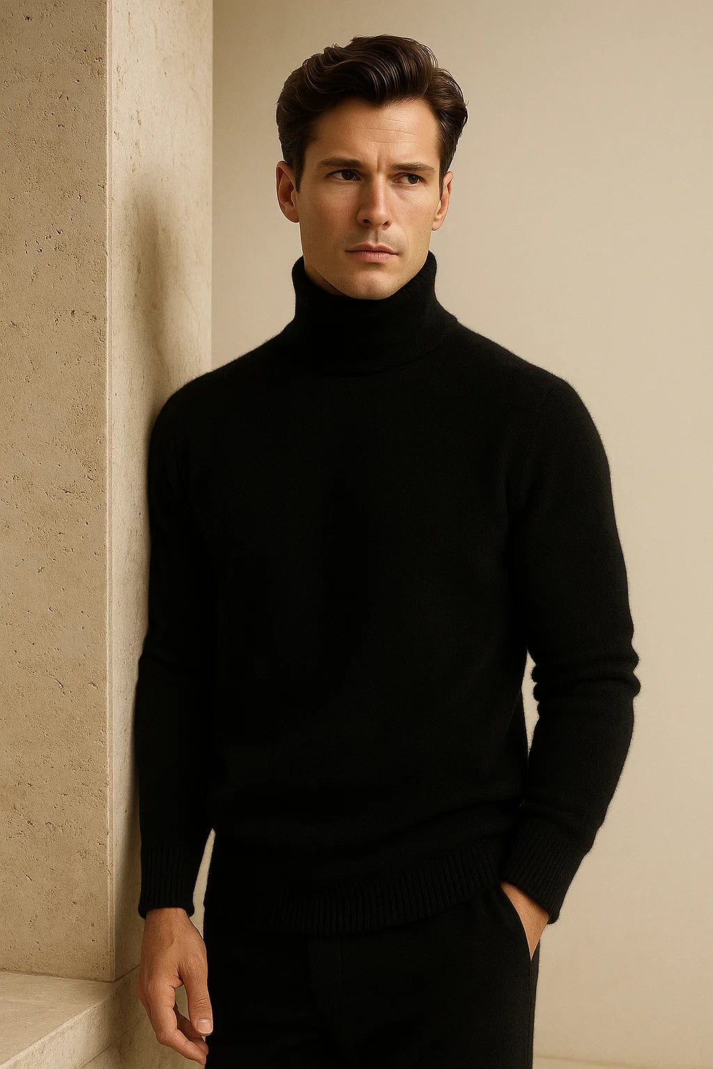 Paravi Cashmere Turtleneck Black