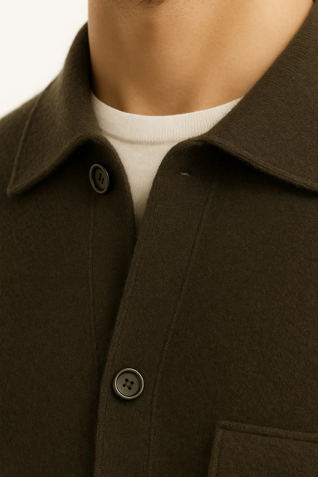 Silavo Cashmere Cardigan Olive Green