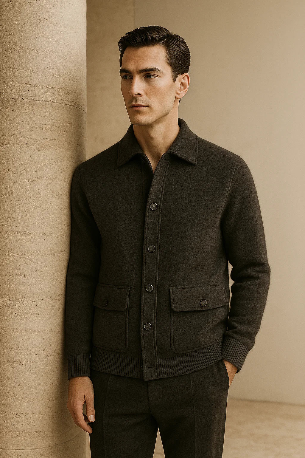 Silavo Cashmere Cardigan Olive Green