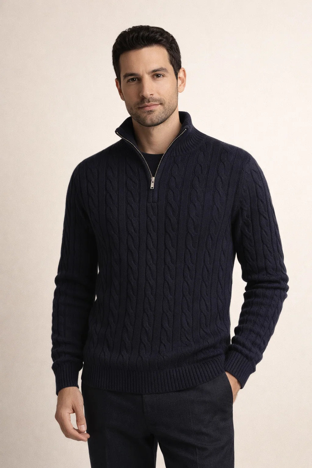 Tilano Cable Knit Navy