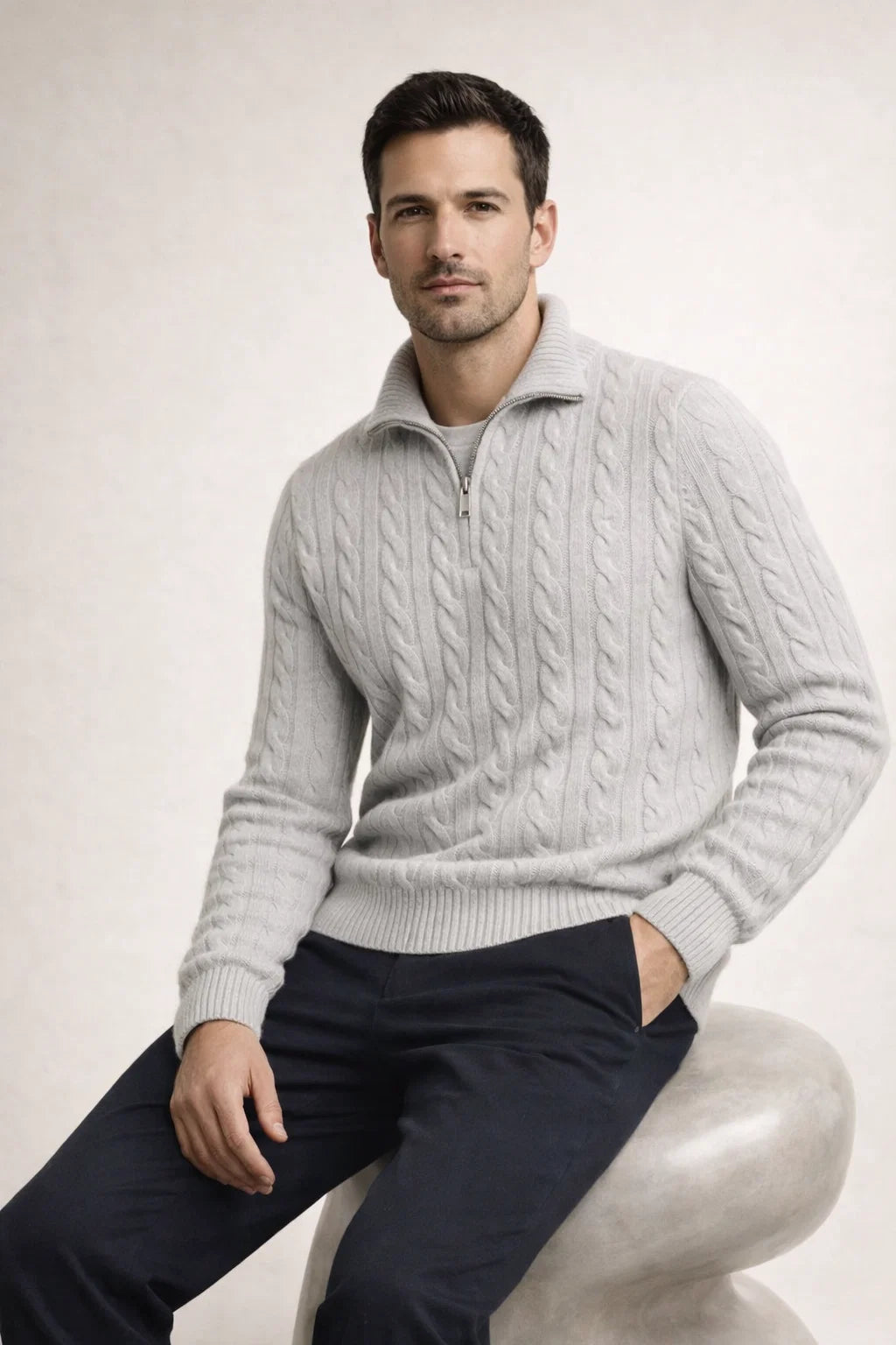 Tilano Cable Knit Grey