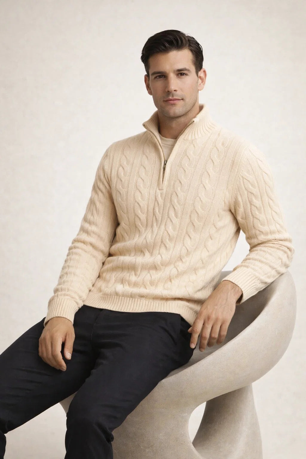 Tilano Cable Knit Beige