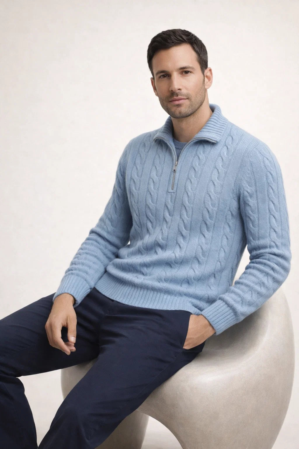 Tilano Cable Knit Light Blue