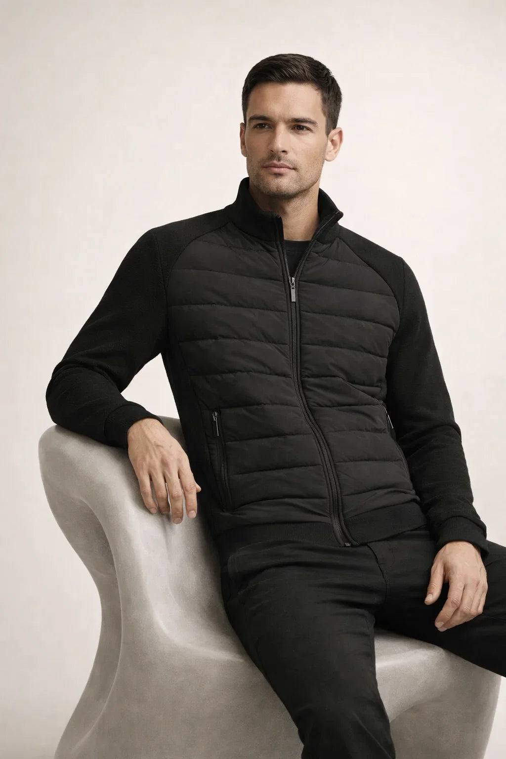 Belaro Padded Wool Jacket Black