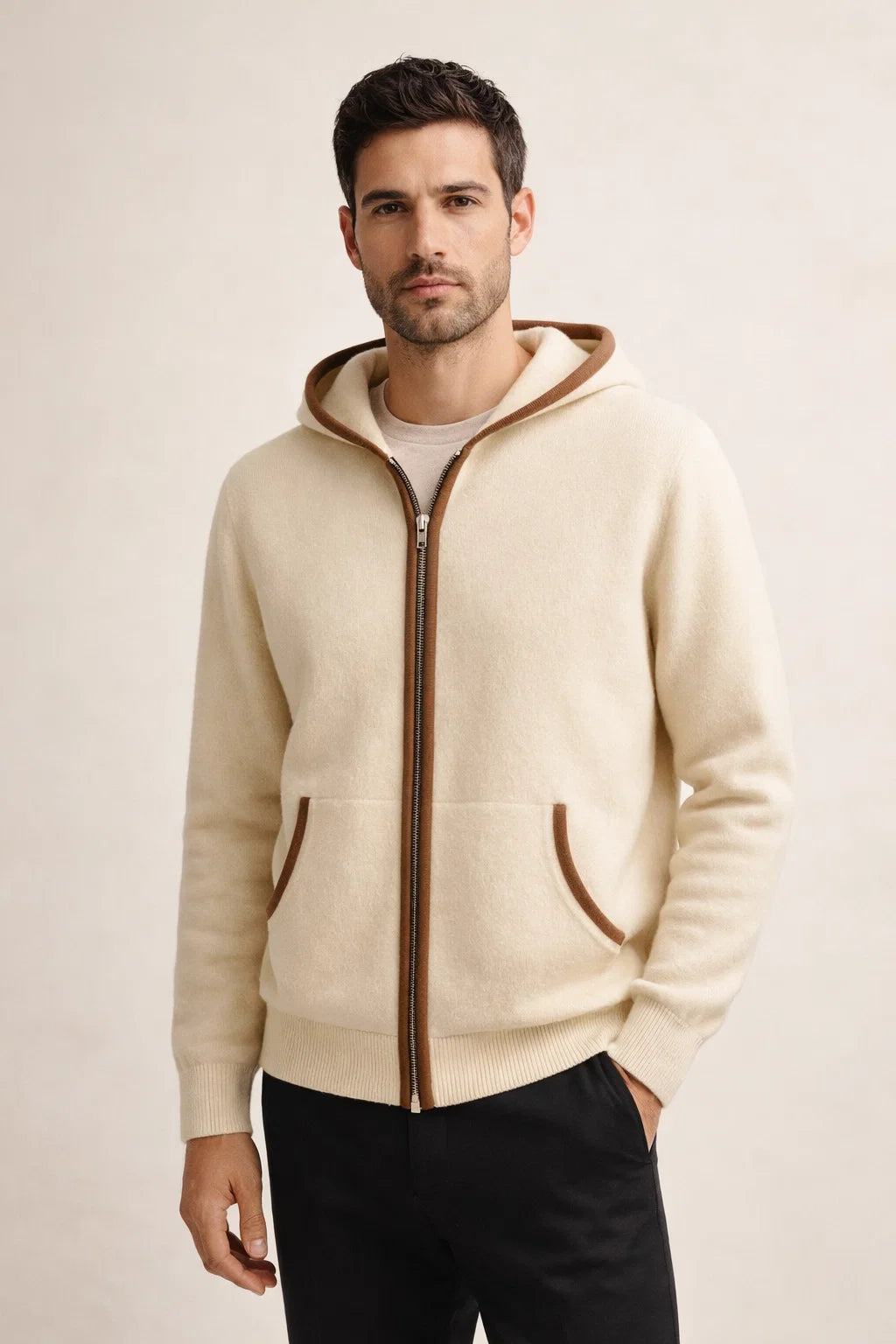Ravalo Hooded Cardigan Cream