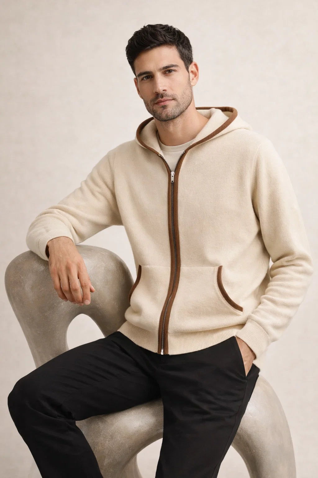 Ravalo Hooded Cardigan Cream