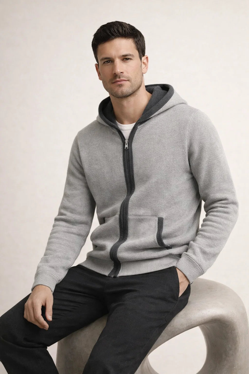 Ravalo Hooded Cardigan Grey