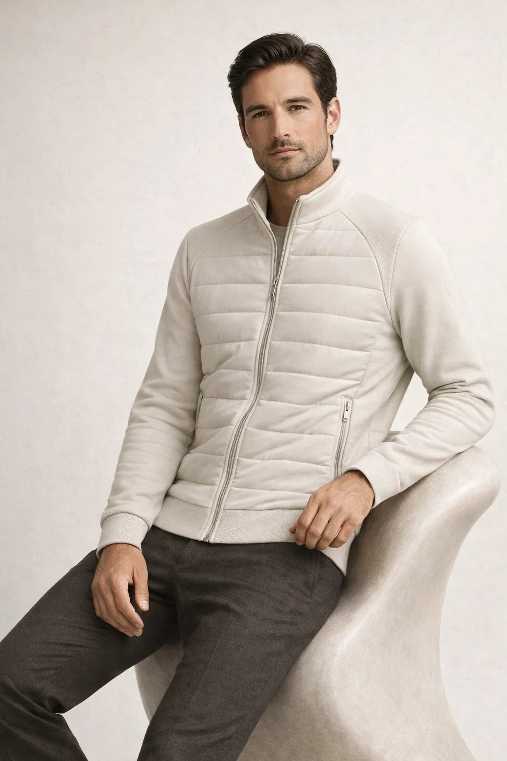 Belaro Padded Wool Jacket Ivory