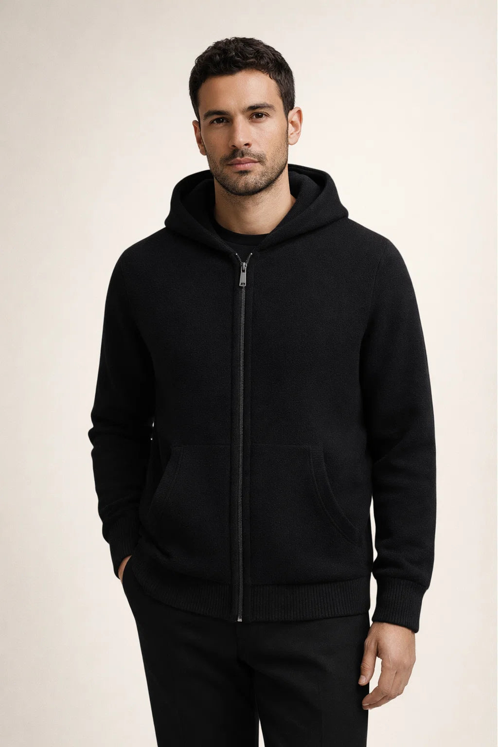 Tonari Hooded Zip Black