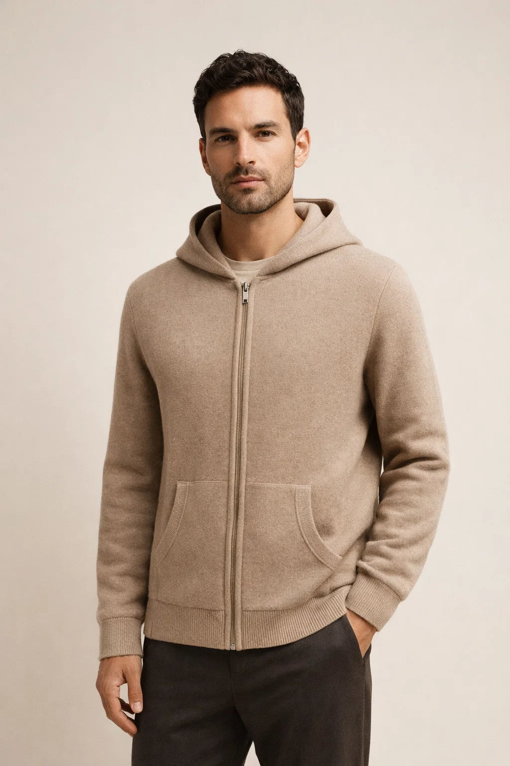 Tonari Hooded Zip Taupe