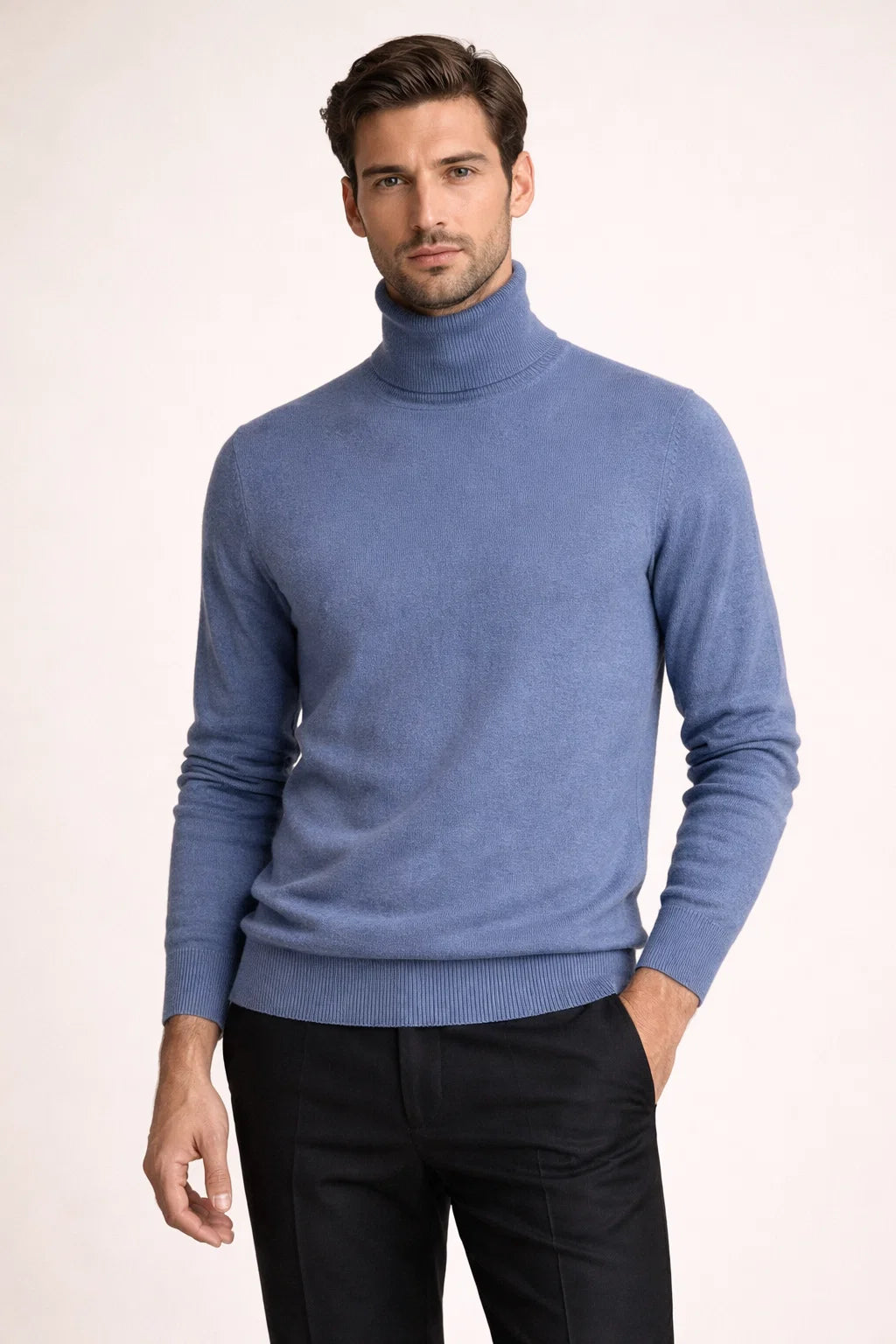 Paravi Cashmere Turtleneck Blue