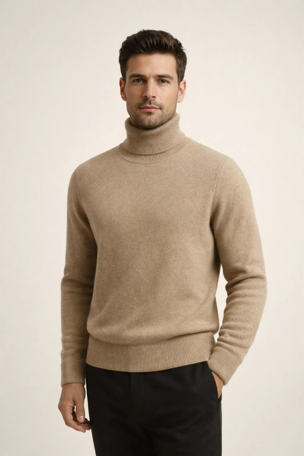 Paravi Cashmere Turtleneck Dark Beige