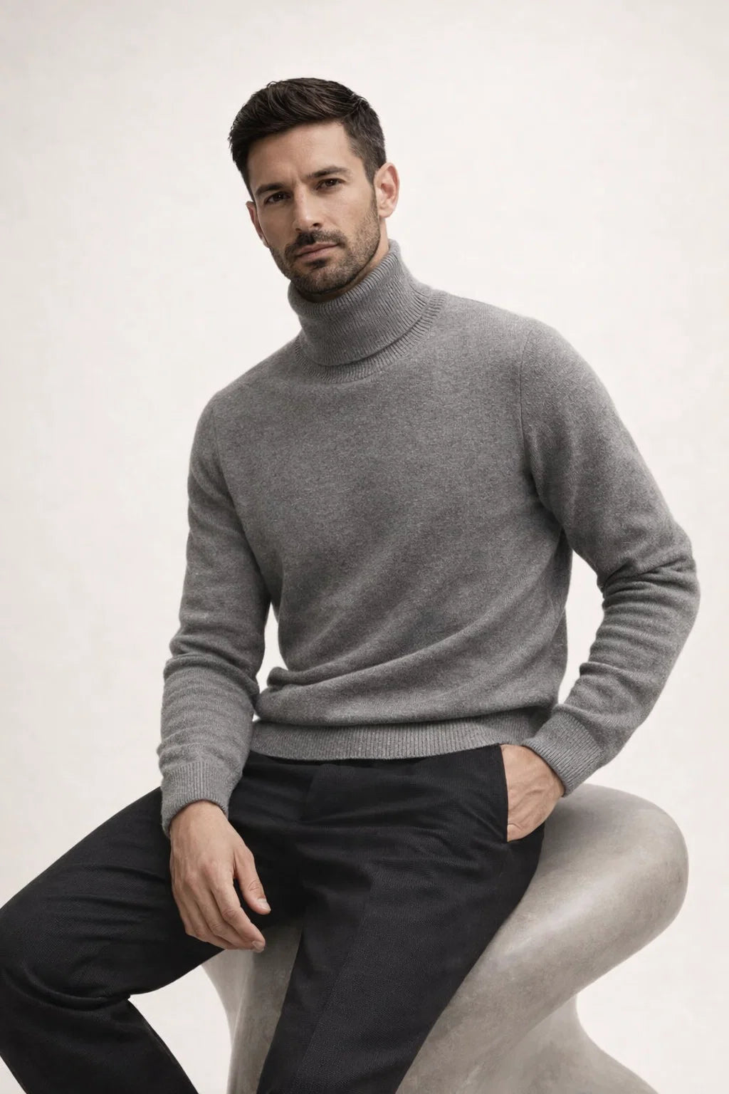 Paravi Cashmere Turtleneck Grey
