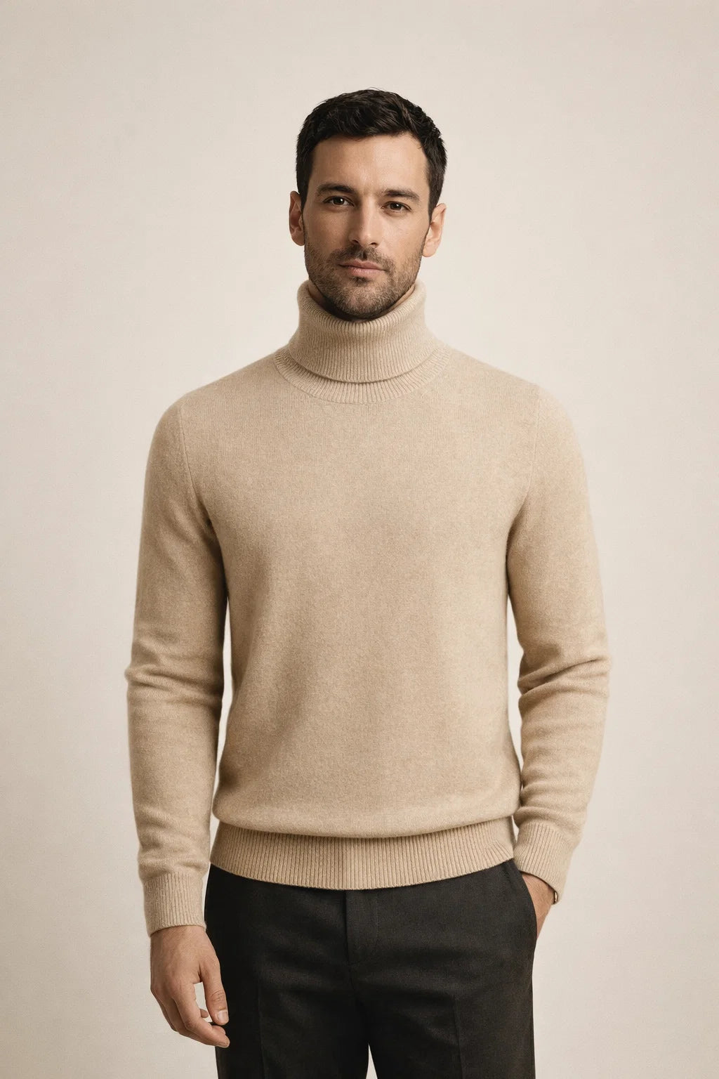 Paravi Cashmere Turtleneck Beige