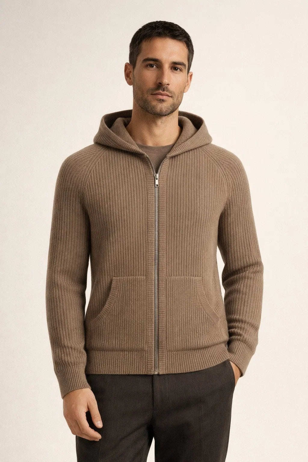 Velani Hooded Knit Brown