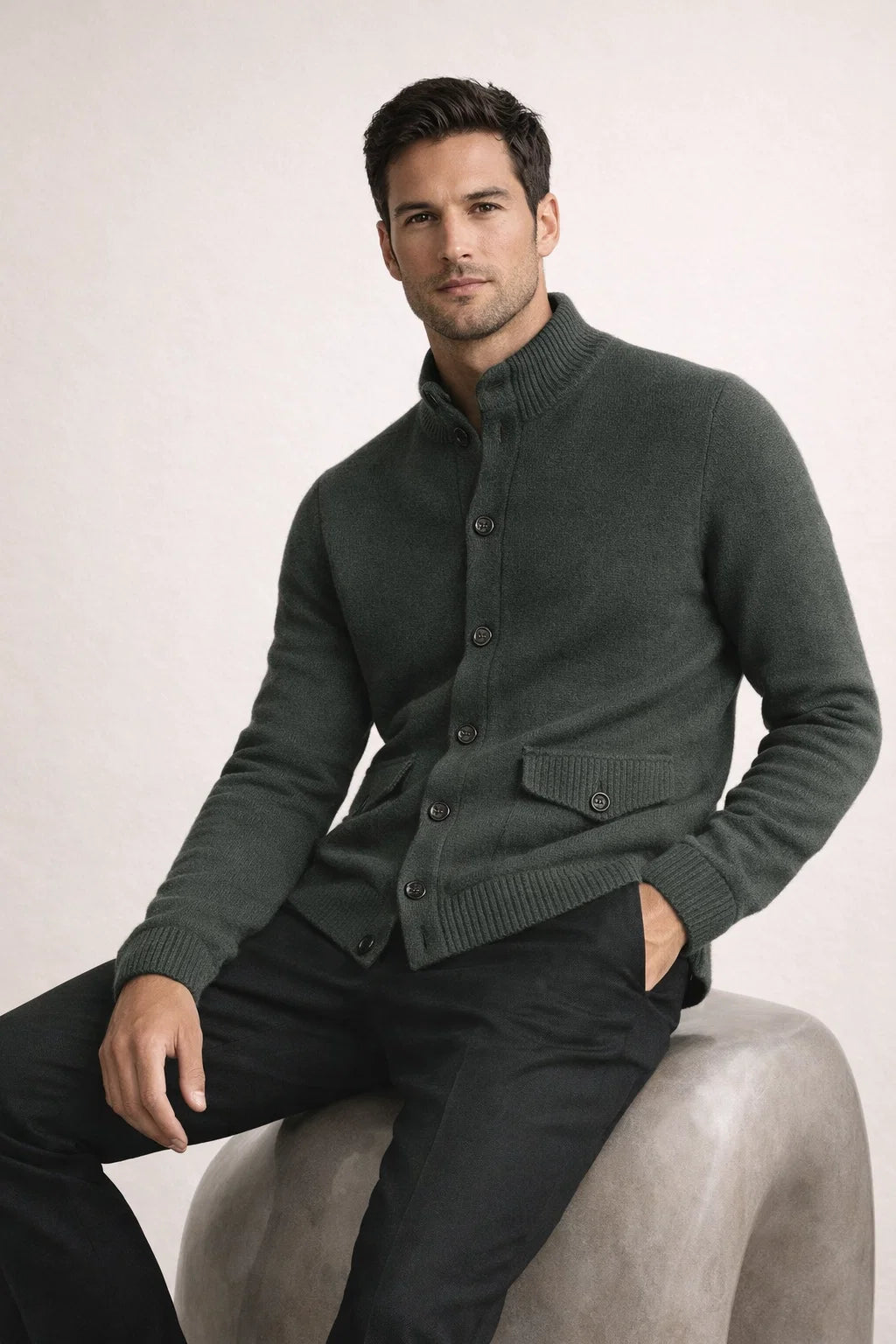 Javino Cashmere Cardigan Forest