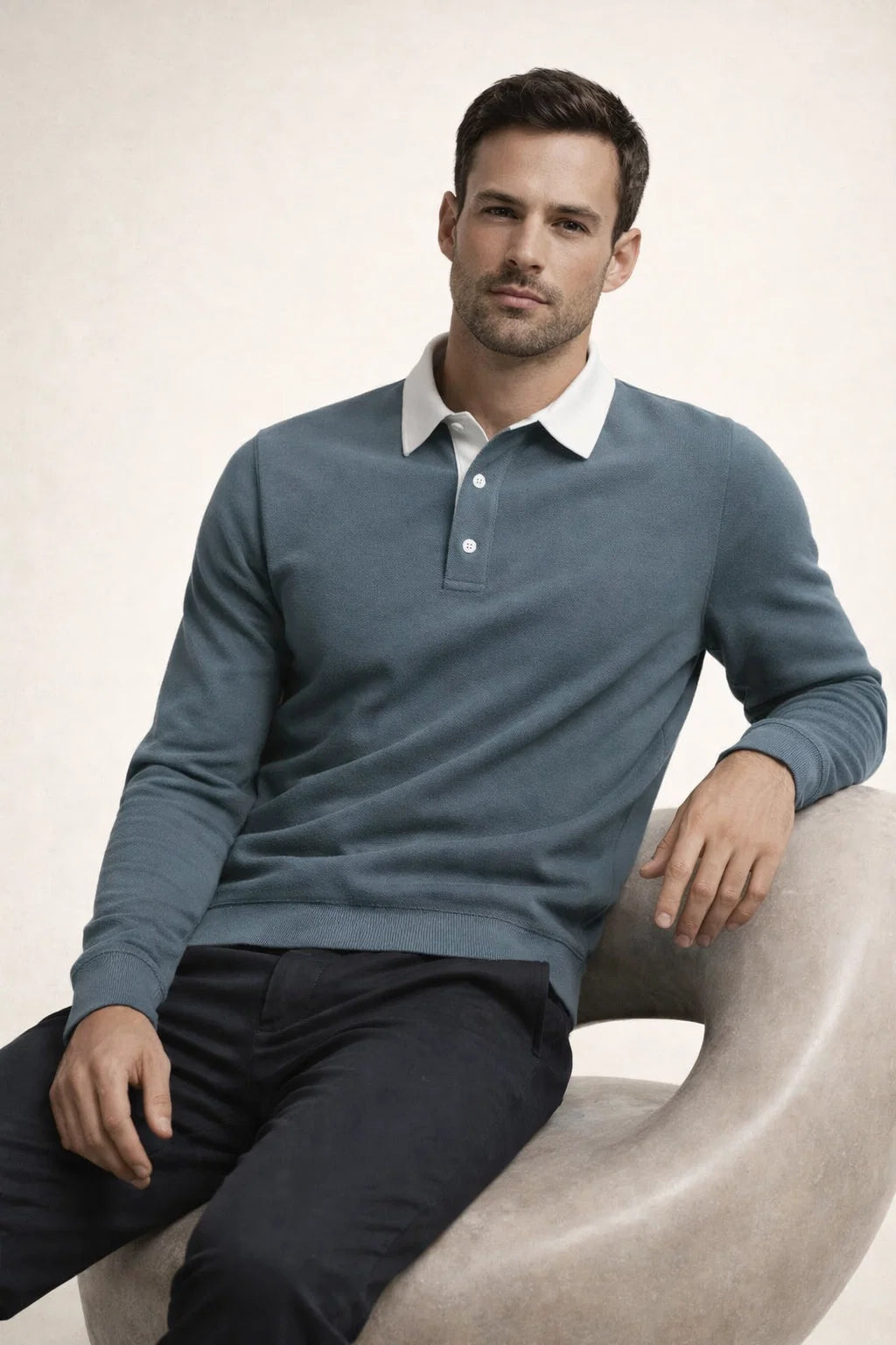 Meravo Polo Knit Cyan