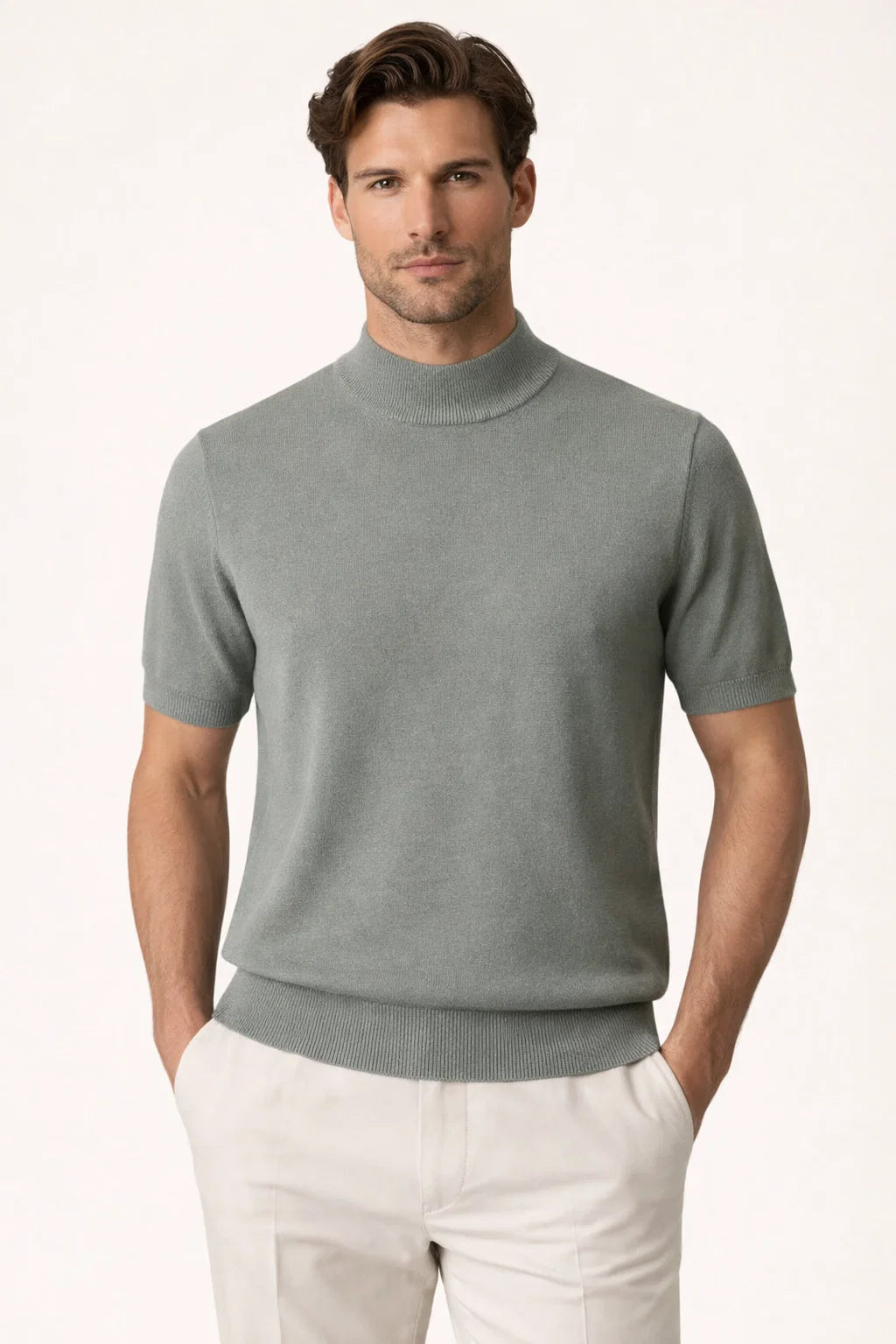 Aurelo Cashmere T-Shirt Stone Green